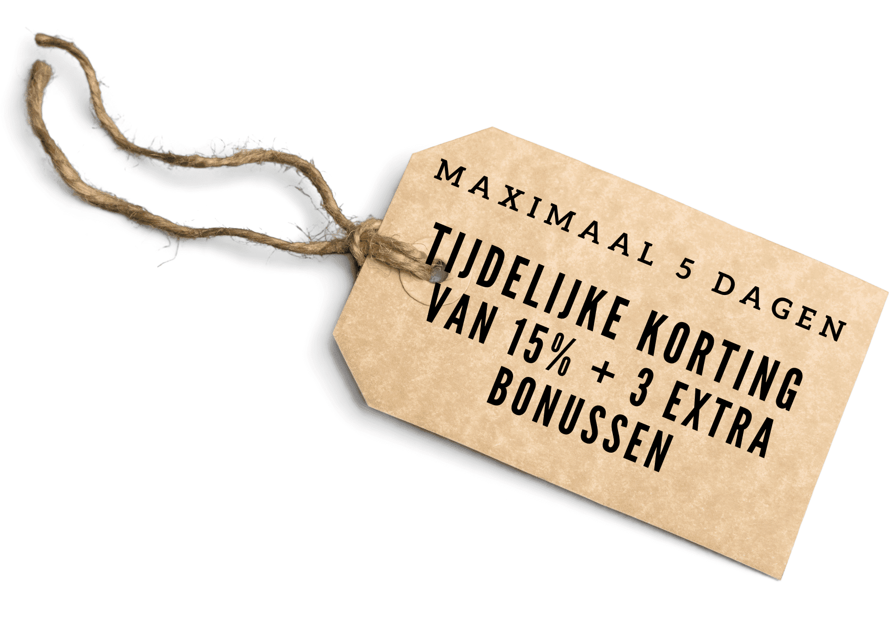 Tijdelijke korting van 15%